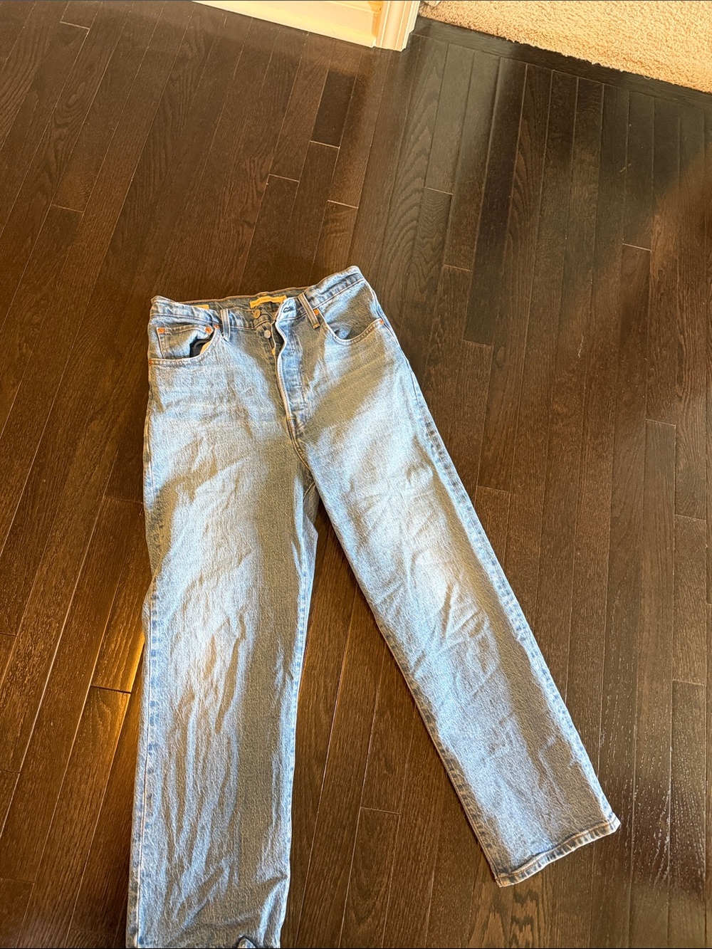 Levi's Light Blue Ribcage Straight Ankle Jeans size 31